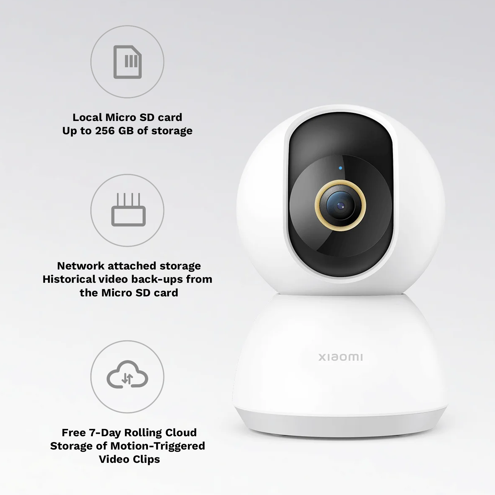 Xiaomi Smart Camera C300, 2K Clarity, 360° Vision, AI Human Detection, F1.4  Large Aperture and 6P Lens, Enhanced Color Night Vision in Low Light, Full